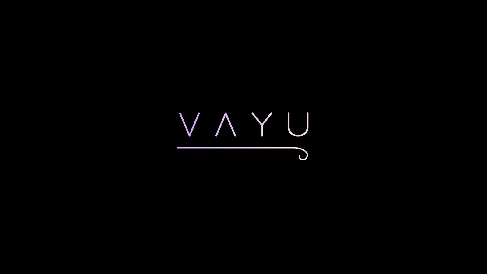 The Vayu boot splash: the logo on black, shown on boot, reboot and power-off.